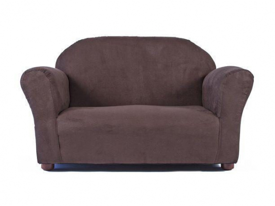 Keet Roundy Microsuede Children's Sofa Brown