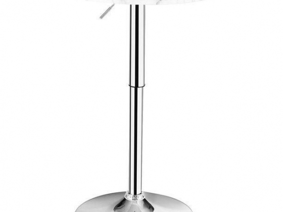 Gymax Round Pub Table Height Adjustable Bistro Bar Table 360-degree Swivel w/Faux Marble Top