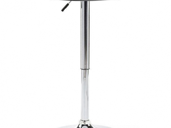 Modern Pub Bar Table, 23.5" Round, Adjustable Cocktail Table, Rotates (Aluminum and Wood) (BRTBLA1B)