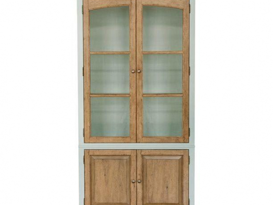 HomeFare The Art of Dining China Cabinet in Brown and Sage
