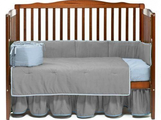 Baby Doll Bedding Modern Hotel Two Tone Dust Ruffle/Crib Skirt