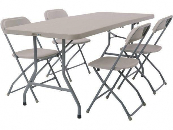 Office Star Products 5-Piece Folding Set (4 chairs and table)