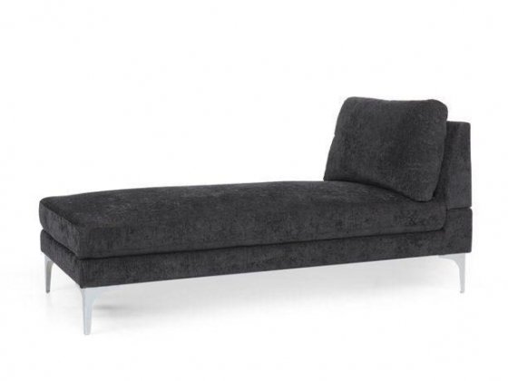 Noble House Niles Fabric Chaise Lounge, Black, Silver