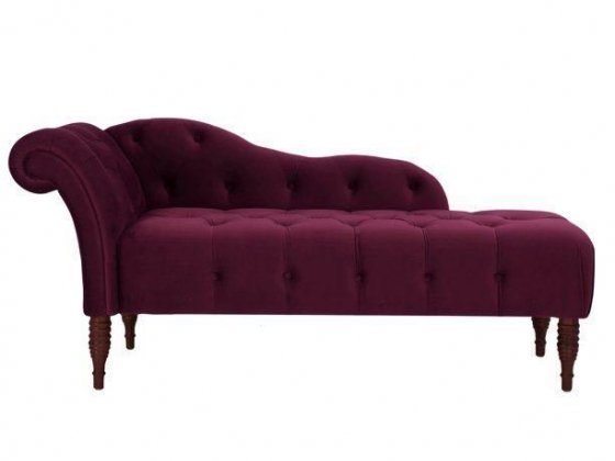 Samuel Tufted Roll Arm Chaise Lounge, Burgundy