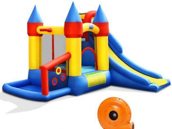 Costway Inflatable Bounce House Slide Bouncer Kids Castle Jumper w/ Balls & 780W Blower