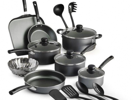 Tramontina Primaware 18 Piece Non-stick Cookware Set, Steel Gray