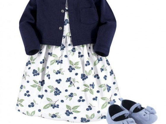 Hudson Baby Baby Girl Cotton Union Suit, 3-Piece