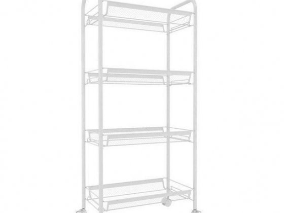 Cart on Wheels Cupboard with Casters, 4-Tier Gap Kitchen Slim Slide Out Storage Laundry Room