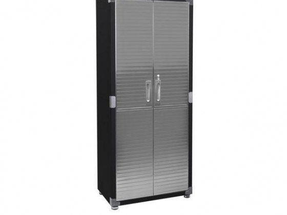 Seville Classics UltraHD® Stainless Steel 2-Door Lockable Storage Cabinet, 30" W x 18" D x 72" H