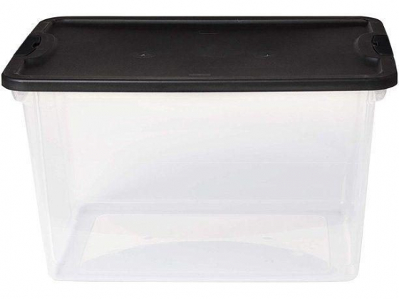Mainstays 64 Quart Latching Clear Storage Container with Black Lid