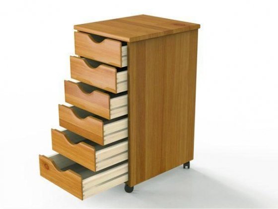 Adeptus Wood Rolling Craft Storage Drawers