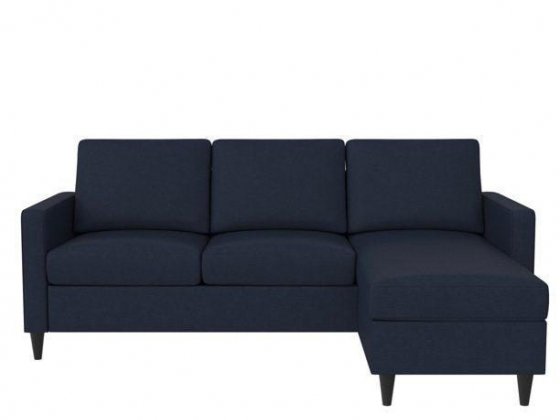 DHP Cooper Modern Sectional Sofa, Blue Linen