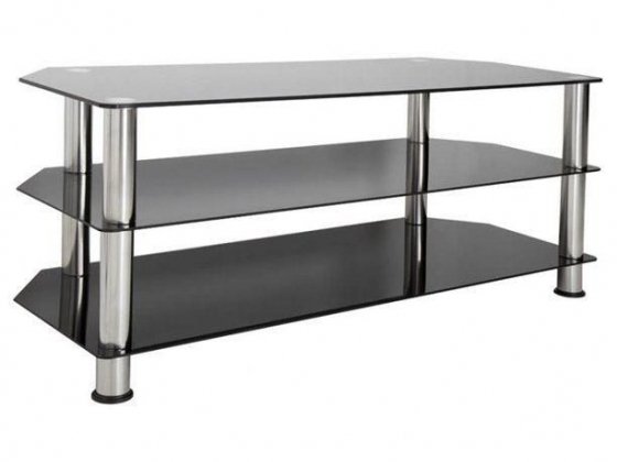 AVF Group Classic Corner Glass TV Stand for Up to 55" Screen Size, Black