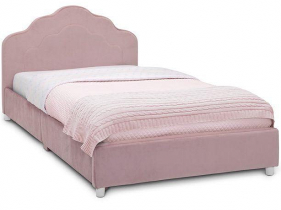 Delta Children Comfort Wood Upholstered Bed, Twin, Rose Pink
