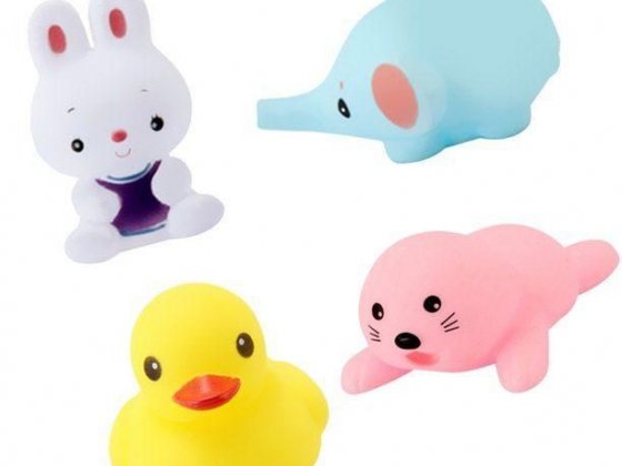 Cute Rubber Squeaky Animals Baby Kids Bath Toys Bathing Accessories