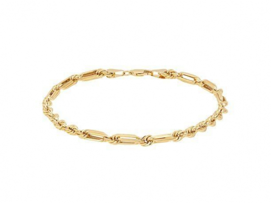 Brilliance Fine Jewelry 10K Yellow Gold Milano Rope Bracelet, 8.5"