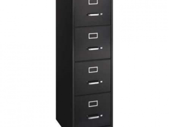 Hirsh Industries 22-inch Deep 4-Drawer, Letter-Size Vertical File Cabinet, Black