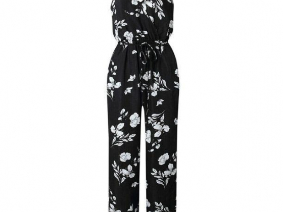 Frobukio Fashion Women Floral Baggy Trousers Overalls Pants Solid Romper Jumpsuit New