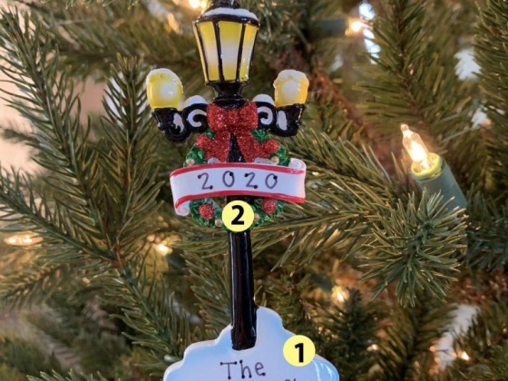 Holiday Light Post Personalized Christmas Ornament
