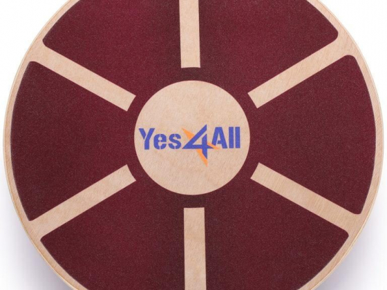 Yes4All Wooden Balance Board Wobble Exercise Balance Trainer, Red