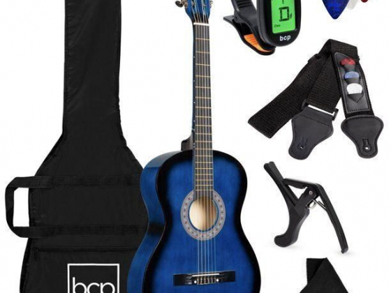 Best Choice Products 38" Beginner Acoustic Guitar Starter Kit with Case, Strap, Digital Tuner, Pick,
