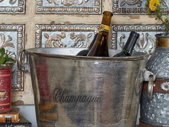 Metal Embossed Champagne Wine Cooler Bowl
