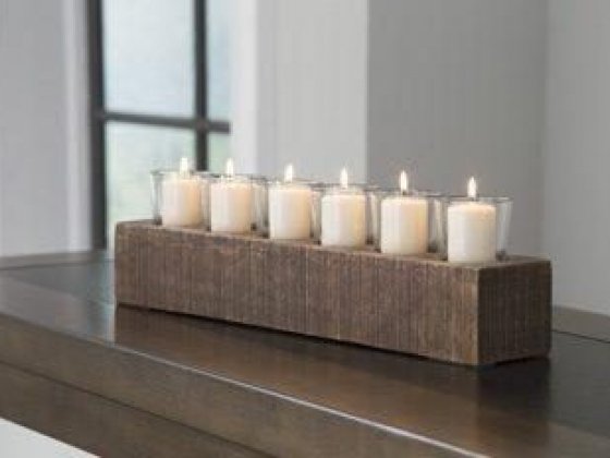 Brown/Beige,Transparent Cassandra Candle Holder
