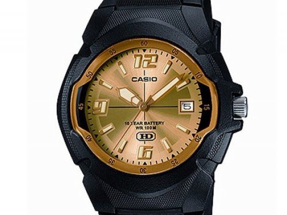 Casio Men's 10-Year Battery Sport Watch, Black/Gold MW600F-9AV