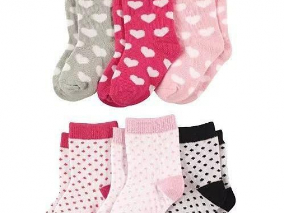 Luvable Friends Crew Socks, 6-Pack, 0-24 Months