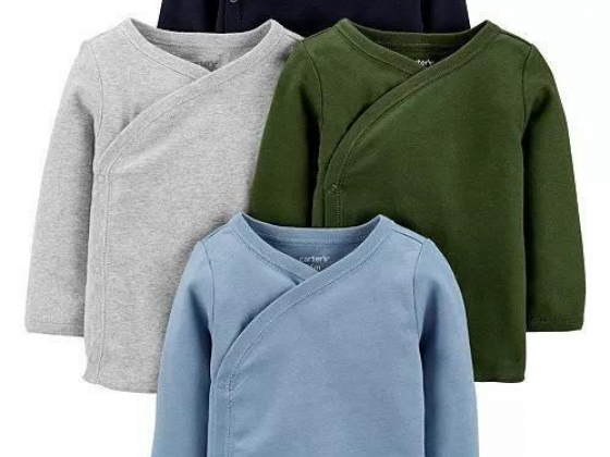 Carter's Baby Boys 4-Pack Side-Snap Cotton Shirts