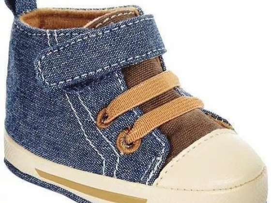 First Impressions Baby Boys High-Top Denim Sneakers, Created for Macy's