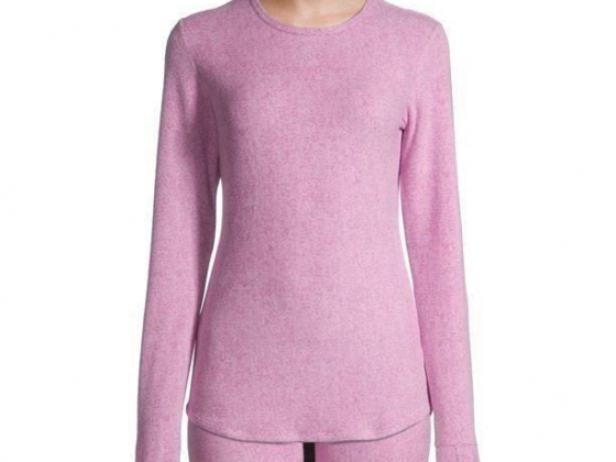 ClimateRight by Cuddl Duds Women's Stretch Fleece Long Underwear Thermal Top with Cuff Thumbhole
