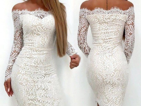 Fashion Womens Bodycon Bandage Evening Party Dress Ladies Formal Wedding Lace Dresses