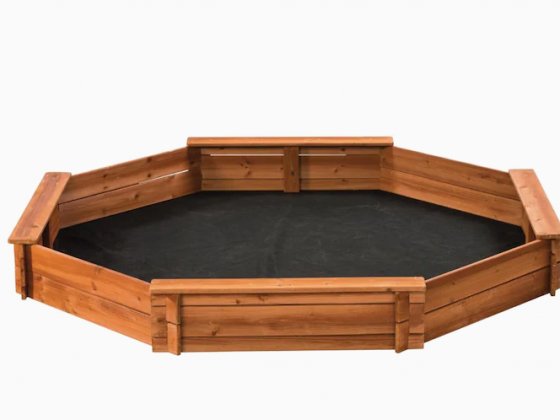 Creative Cedar Designs 84-in x 78-in Brown Octagon Wood Sandbox