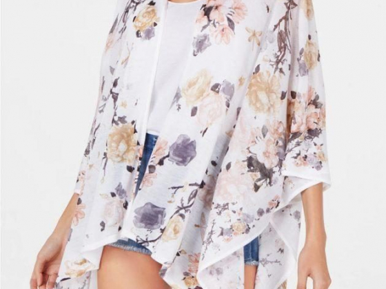 INC International Concepts Dragonfly Garden Knit Ruana, Created for Macy's