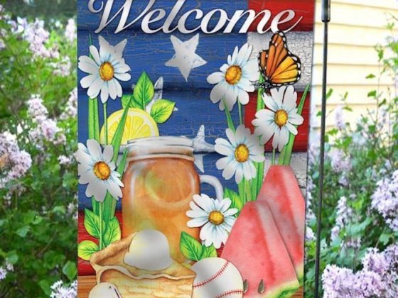Anley 1-ft W x 1.5-ft H American Garden Flag