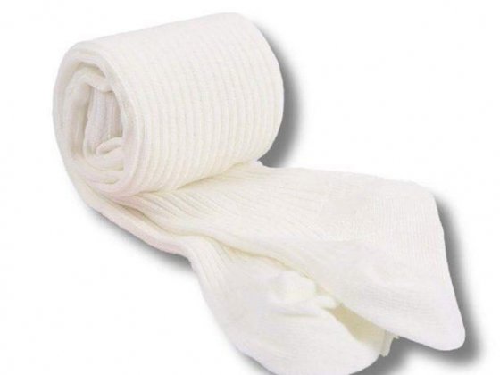 Cathery Winter Socks for Baby Girl Tights Ribbed Cotton Warm Elastic Socks White