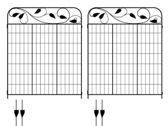 YARDLINK 3.7-ft H x 3-ft W Black Steel Decorative Fence Panel