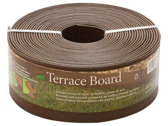 Master Mark Terrace Board 40 ft. L X 4 in. H Plastic Brown Lawn Edging