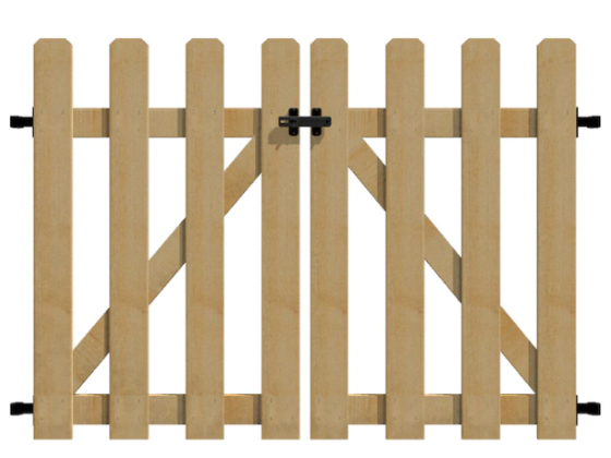 YARDLINK 2.83-ft x 3.6-ft Brown Dog Ear Wood Fence Gate