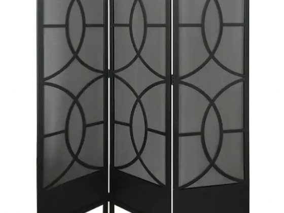 Style Selections Privacy screen 59-in W x 72-in H Black Steel Outdoor Privacy Screen