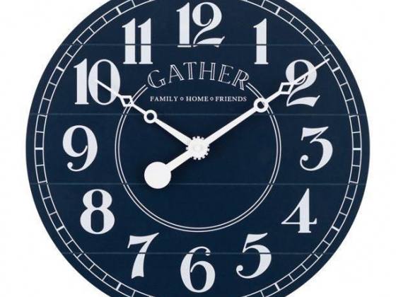 Mainstays 15.5" Blue Analog Round Farmhouse Wall Clock, 50721