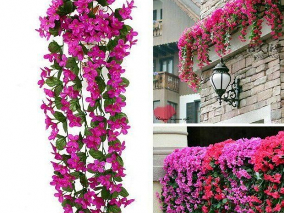 Artificial Plants Wall Hanging Faux Flowers Leaf Vines Garden Decorations