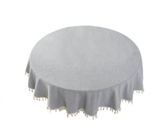 Mnycxen Tassel Tablecloth Cotton Linen Dust Proof Table Cover for Kitchen Dinning Tablet
