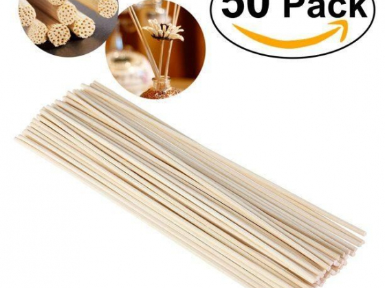 HEMOTON 50pcs Oil Diffuser Replacement Rattan Reed Sticks