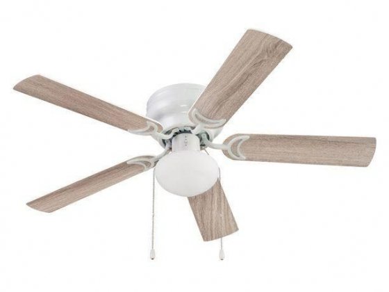 Mainstays 44" White Hugger Ceiling Fan, 5-Blade W/ Reversible Airflow