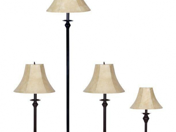 Better Homes & Gardens Traditional 4-Piece Table and Floor Lamp Set, Bronze