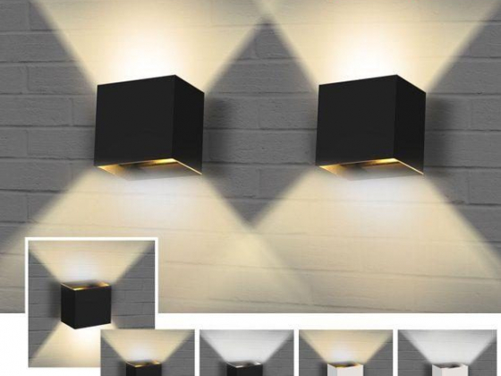 TSV 2/1pcs Modern Wall Sconce Light, Up and Down LED Wall Lamp, Indoor Square Wall Mounted Lamp Fixt