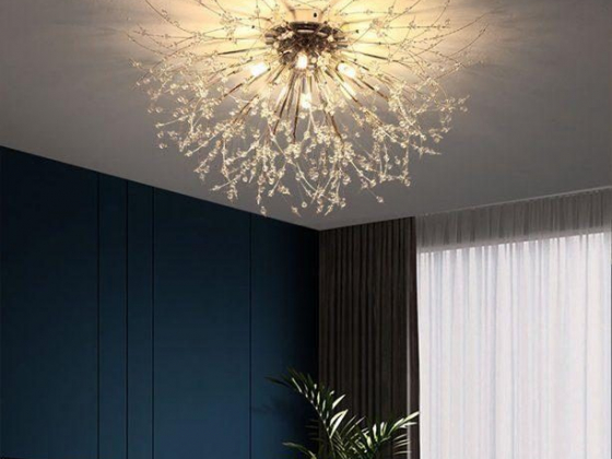 Firework Chandeliers Crystal Modern Ceiling Light Fixtures 5 Lights G9 Pendant Lighting Stainless St