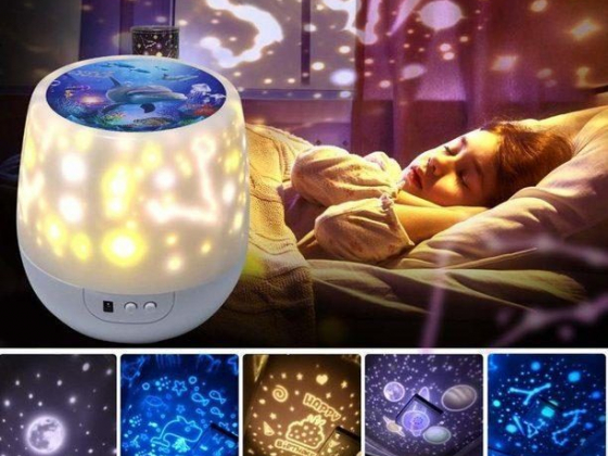 HOTBEST Night Light Star Projector Lamp with 6Pcs Films for Kids Children Bedroom and Party Decorati